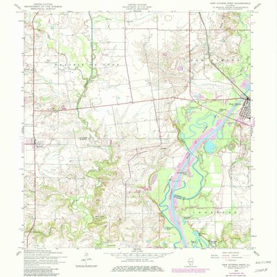 YellowMaps New Athens West IL topo map, 1:24000 Scale, 7.5 X 7.5 Minute, Historical, 1954, Updated 1982, 26.7 x 22 in - Polypropylene