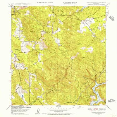 YellowMaps Oregon House CA topo map, 1:24000 Scale, 7.5 X 7.5 Minute, Historical, 1948, Updated 1956, 26.9 x 21.9 in - Polypropylene