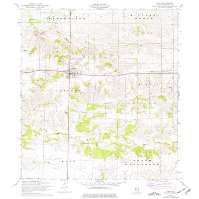 YellowMaps Viola IL topo map, 1:24000 Scale, 7.5 X 7.5 Minute, Historical, 1953, Updated 1977, 26.8 x 22 in - Tyvek