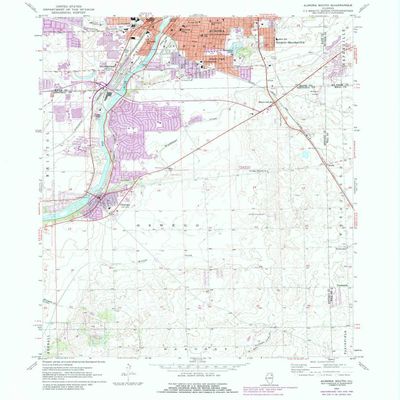 YellowMaps Aurora South IL topo map, 1:24000 Scale, 7.5 X 7.5 Minute, Historical, 1954, Updated 1988, 26.8 x 22 in - Tyvek