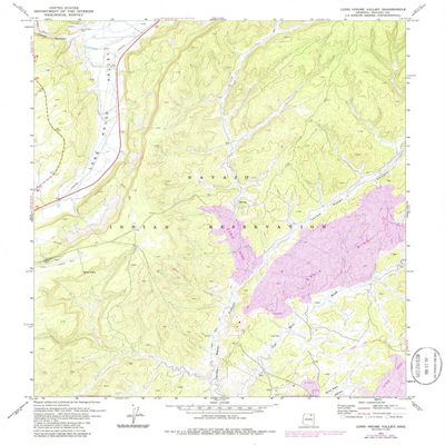 YellowMaps Long House Valley AZ topo map, 1:24000 Scale, 7.5 X 7.5 Minute, Historical, 1971, Updated 1986, 26.9 x 22 in - Polypropylene