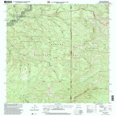YellowMaps Blue AZ topo map, 1:24000 Scale, 7.5 X 7.5 Minute, Historical, 1997, Updated 2000, 26.8 x 21.6 in - Tyvek
