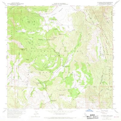 YellowMaps Cuyamaca Peak CA topo map, 1:24000 Scale, 7.5 X 7.5 Minute, Historical, 1960, Updated 1970, 26.9 x 22 in - Tyvek