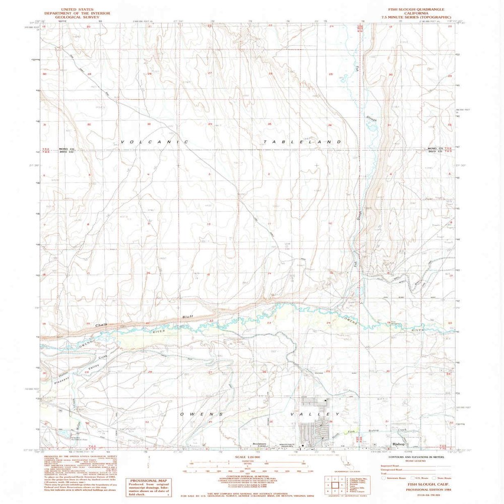 YellowMaps Fish Slough CA topo map, 1:24000 Scale, 7.5 X 7.5 Minute, Historical, 1984, Updated 1984, 26.8 x 22 in - Tyvek