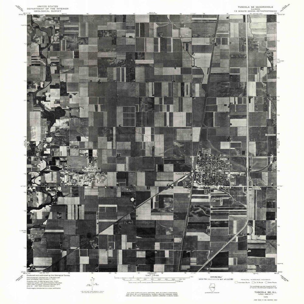 YellowMaps Tuscola SE IL topo map, 1:24000 Scale, 7.5 X 7.5 Minute, Historical, 1975, Updated 1977, 26.9 x 21.4 in - Polypropylene