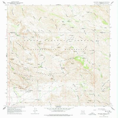 YellowMaps Weavers Needle AZ topo map, 1:24000 Scale, 7.5 X 7.5 Minute, Historical, 1966, Updated 1978, 26.7 x 22 in - Polypropylene