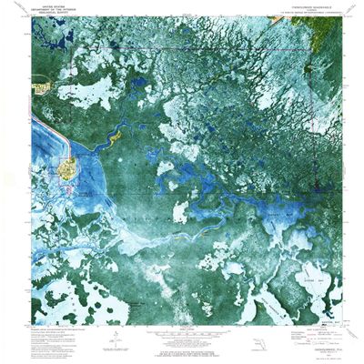 YellowMaps Chokoloskee FL topo map, 1:24000 Scale, 7.5 X 7.5 Minute, Historical, 1974, Updated 1984, 26.8 x 24.1 in - Tyvek