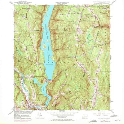YellowMaps New Hartford CT topo map, 1:24000 Scale, 7.5 X 7.5 Minute, Historical, 1956, Updated 1972, 26.9 x 22 in - Tyvek