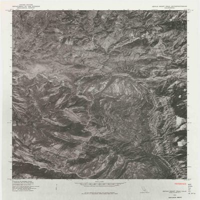 YellowMaps Devils Heart Peak CA topo map, 1:24000 Scale, 7.5 X 7.5 Minute, Historical, 1976, 26.9 x 21.5 in - Tyvek
