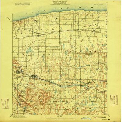 YellowMaps Macedon NY topo map, 1:62500 Scale, 15 X 15 Minute, Historical, 1900, Updated 1916, 22.8 x 16.5 in - Polypropylene