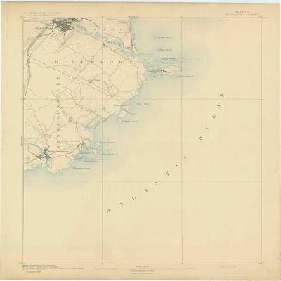 YellowMaps Biddeford ME topo map, 1:62500 Scale, 15 X 15 Minute, Historical, 1893, 20 x 15.1 in - Polypropylene