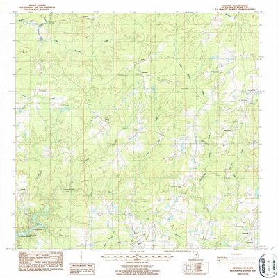 YellowMaps Dexter AL topo map, 1:24000 Scale, 7.5 X 7.5 Minute, Historical, 1987, Updated 1987, 26.8 x 21.9 in - Polypropylene