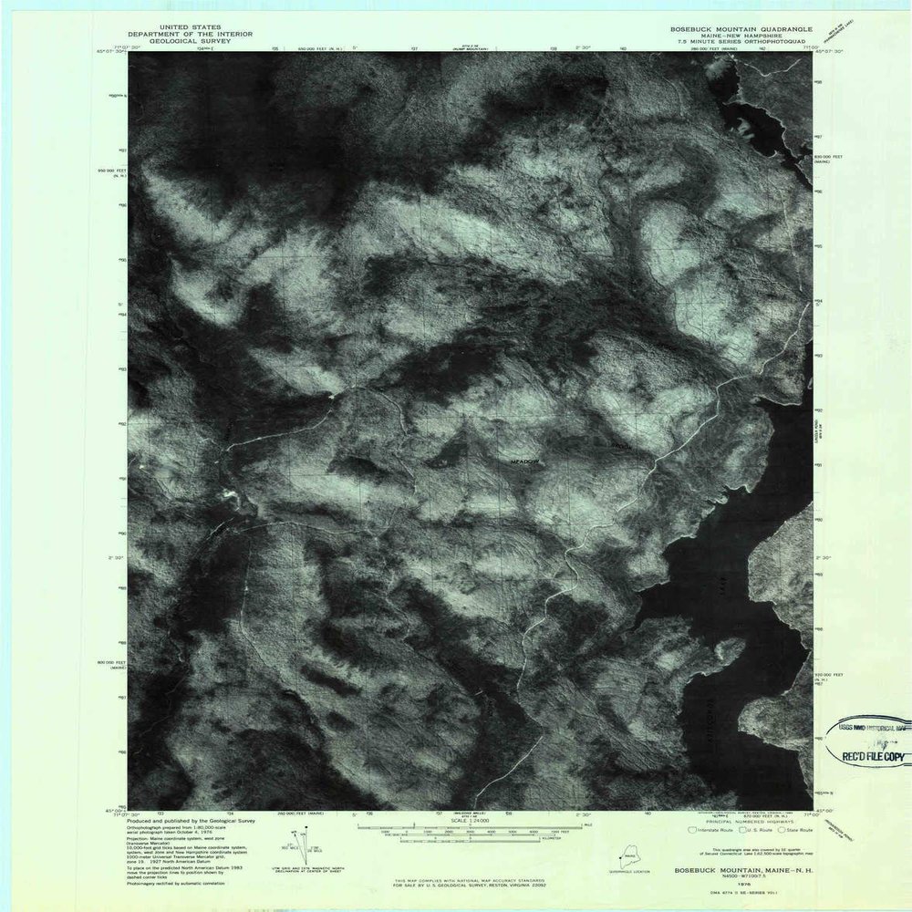 YellowMaps Bosebuck Mountain ME topo map, 1:24000 Scale, 7.5 X 7.5 Minute, Historical, 1976, Updated 1983, 27.4 x 21.5 in - Polypropylene