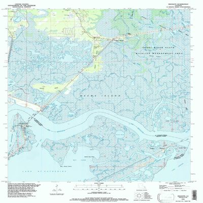 YellowMaps Rigolets LA topo map, 1:24000 Scale, 7.5 X 7.5 Minute, Historical, 1993, Updated 1995, 26.8 x 22 in - Polypropylene