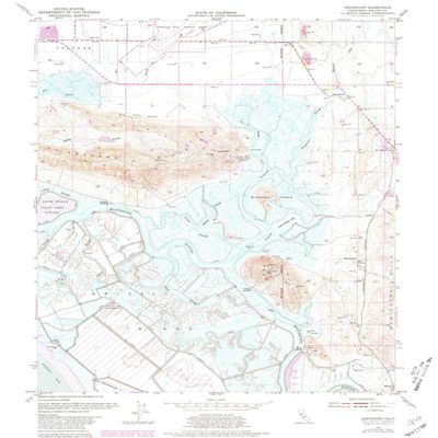 YellowMaps Denverton CA topo map, 1:24000 Scale, 7.5 X 7.5 Minute, Historical, 1953, Updated 1981, 26.9 x 22 in - Tyvek