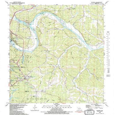 YellowMaps Bagnell MO topo map, 1:24000 Scale, 7.5 X 7.5 Minute, Historical, 1983, Updated 1983, 26.8 x 22 in - Tyvek