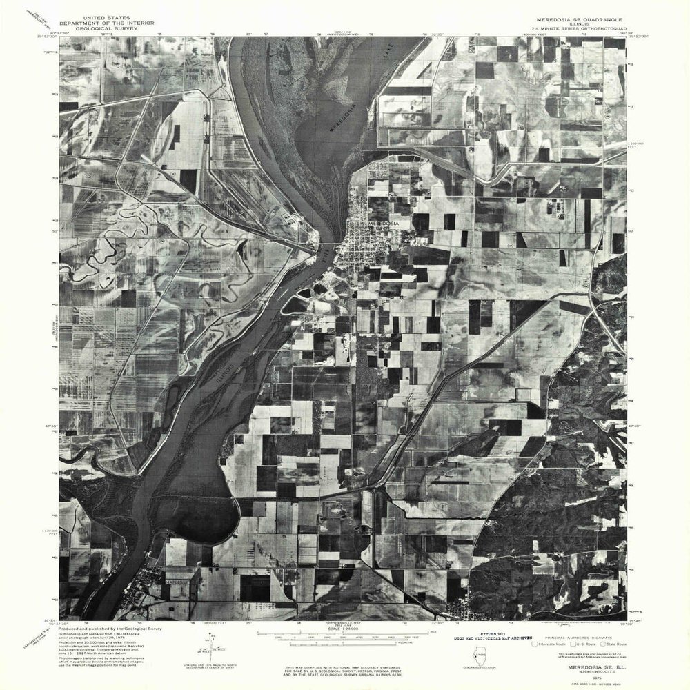 YellowMaps Meredosia SE IL topo map, 1:24000 Scale, 7.5 X 7.5 Minute, Historical, 1975, Updated 1976, 26.9 x 21.3 in - Polypropylene