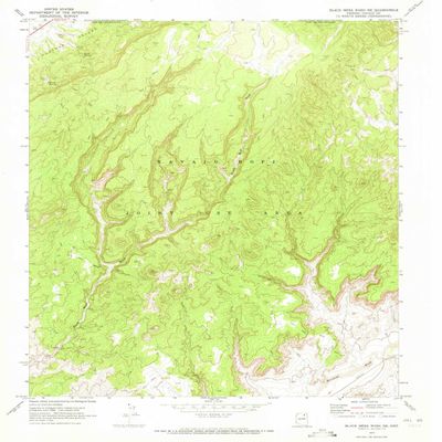 YellowMaps Black Mesa Wash NE AZ topo map, 1:24000 Scale, 7.5 X 7.5 Minute, Historical, 1970, Updated 1973, 26.8 x 22 in - Polypropylene
