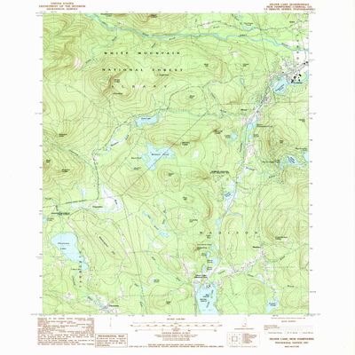 YellowMaps Silver Lake NH topo map, 1:24000 Scale, 7.5 X 7.5 Minute, Historical, 1987, Updated 1987, 26.9 x 22 in - Tyvek