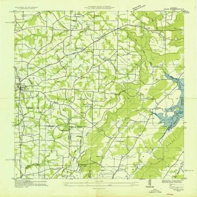 YellowMaps Arab AL topo map, 1:24000 Scale, 7.5 X 7.5 Minute, Historical, 1936, 26.8 x 22 in - Tyvek