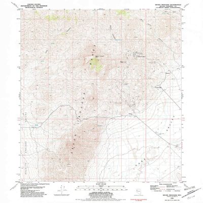 YellowMaps Seven Troughs NV topo map, 1:24000 Scale, 7.5 X 7.5 Minute, Historical, 1981, Updated 1982, 26.9 x 22 in - Polypropylene