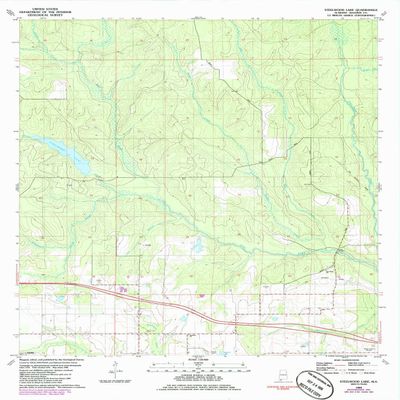 Steelwood Lake AL topo map, 1:24000 Scale, 7.5 X 7.5 Minute, Historical, 1980, Updated 1986, 27.1 x 21.9 in - Polypropylene