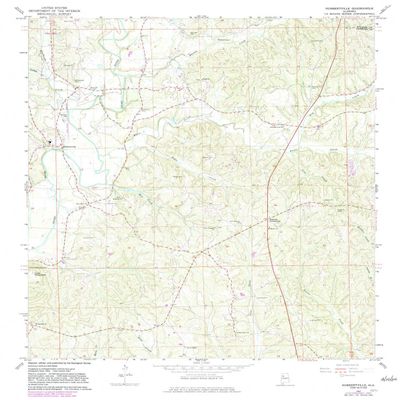 YellowMaps Hubbertville AL topo map, 1:24000 Scale, 7.5 X 7.5 Minute, Historical, 1967, Updated 1983, 26.8 x 21.9 in - Polypropylene