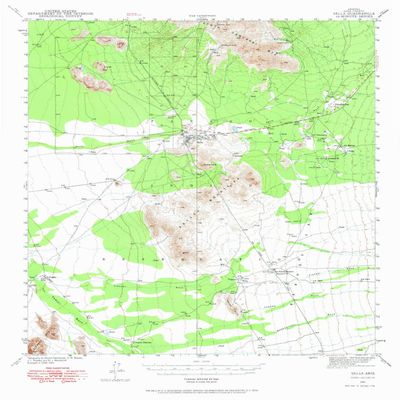 Sells AZ topo map, 1:62500 Scale, 15 X 15 Minute, Historical, 1941, Updated 1969, 20.9 x 17.2 in - Polypropylene