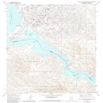 YellowMaps Lake Havasu City South AZ topo map, 1:24000 Scale, 7.5 X 7.5 Minute, Historical, 1970, Updated 1984, 26.7 x 22 in - Polypropylene