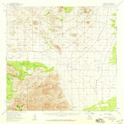 YellowMaps Gleeson AZ topo map, 1:62500 Scale, 15 X 15 Minute, Historical, 1958, Updated 1959, 20.8 x 16.9 in - Tyvek