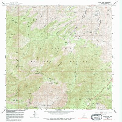 YellowMaps Pinal Peak AZ topo map, 1:24000 Scale, 7.5 X 7.5 Minute, Historical, 1964, Updated 1991, 26.8 x 22 in - Tyvek