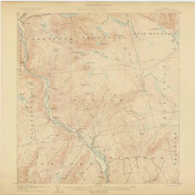YellowMaps Bingham ME topo map, 1:62500 Scale, 15 X 15 Minute, Historical, 1905, 20 x 15 in - Polypropylene