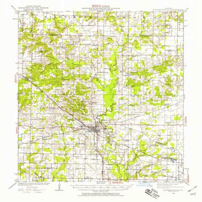 YellowMaps Pinckneyville IL topo map, 1:62500 Scale, 15 X 15 Minute, Historical, 1924, Updated 1958, 20.8 x 16.9 in - Polypropylene