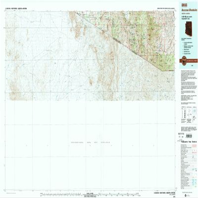 YellowMaps Atascosa Mountains AZ topo map, 1:100000 Scale, 30 X 60 Minute, Historical, 1994, Updated 1994, 24.1 x 43.8 in - Polypropylene