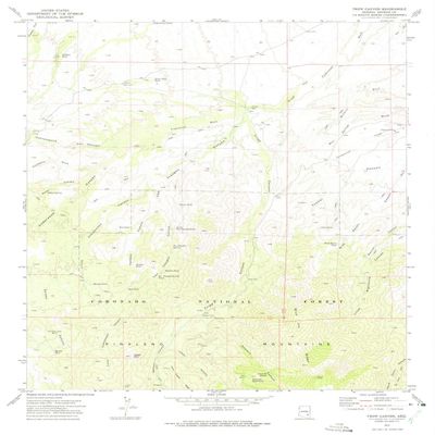 YellowMaps Tripp Canyon AZ topo map, 1:24000 Scale, 7.5 X 7.5 Minute, Historical, 1972, Updated 1975, 26.9 x 22 in - Tyvek