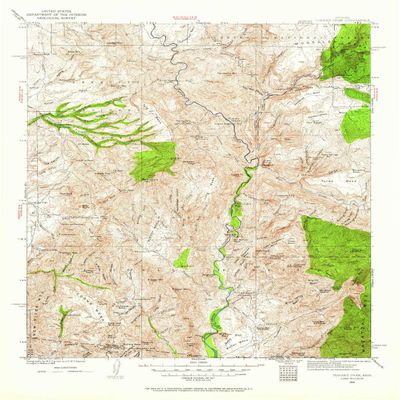YellowMaps Turret Peak AZ topo map, 1:125000 Scale, 30 X 30 Minute, Historical, 1929, Updated 1962, 20.9 x 16.9 in - Tyvek