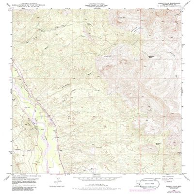 YellowMaps Dudleyville AZ topo map, 1:24000 Scale, 7.5 X 7.5 Minute, Historical, 1949, Updated 1986, 26.8 x 22 in - Tyvek