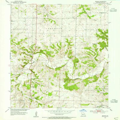 YellowMaps Beaman MO topo map, 1:24000 Scale, 7.5 X 7.5 Minute, Historical, 1953, Updated 1955, 26.5 x 21.9 in - Polypropylene