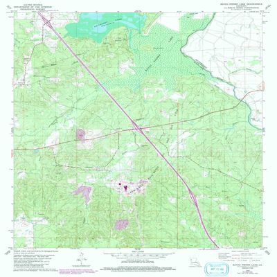 YellowMaps Bayou Pierre Lake LA topo map, 1:24000 Scale, 7.5 X 7.5 Minute, Historical, 1980, Updated 1992, 26.8 x 21.6 in - Polypropylene