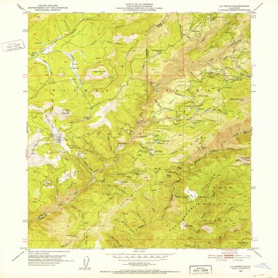 YellowMaps La Porte CA topo map, 1:24000 Scale, 7.5 X 7.5 Minute, Historical, 1951, Updated 1952, 26.9 x 22 in - Tyvek