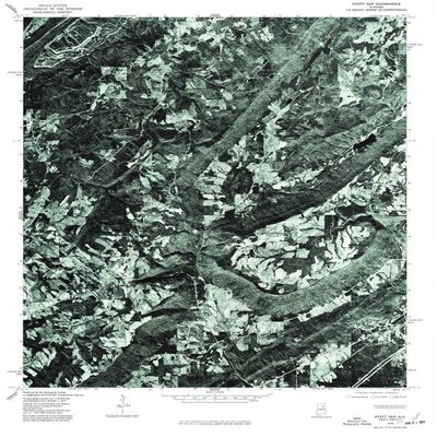 YellowMaps Hyatt Gap AL topo map, 1:24000 Scale, 7.5 X 7.5 Minute, Historical, 1975, Updated 1977, 26.9 x 21.6 in - Polypropylene