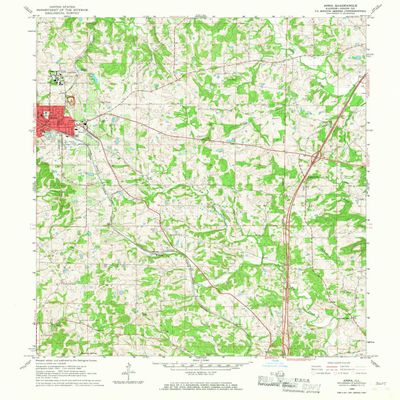 YellowMaps Anna IL topo map, 1:24000 Scale, 7.5 X 7.5 Minute, Historical, 1966, Updated 1967, 26.9 x 22 in - Polypropylene