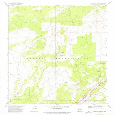 YellowMaps Burntwater Wash AZ topo map, 1:24000 Scale, 7.5 X 7.5 Minute, Historical, 1971, Updated 1975, 26.8 x 22 in - Polypropylene