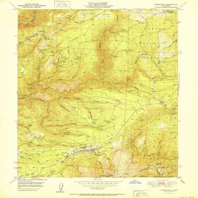 YellowMaps Foresthill CA topo map, 1:24000 Scale, 7.5 X 7.5 Minute, Historical, 1951, Updated 1951, 26.9 x 22 in - Polypropylene