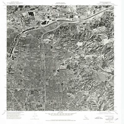 YellowMaps Orange CA topo map, 1:24000 Scale, 7.5 X 7.5 Minute, Historical, 1974, Updated 1977, 26.7 x 21.9 in - Polypropylene