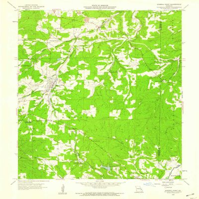 YellowMaps Mineral Point MO topo map, 1:24000 Scale, 7.5 X 7.5 Minute, Historical, 1958, Updated 1959, 26.9 x 22 in - Polypropylene