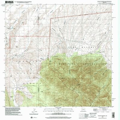 YellowMaps Pyeatt Ranch AZ topo map, 1:24000 Scale, 7.5 X 7.5 Minute, Historical, 1996, Updated 2002, 26.8 x 22 in - Polypropylene