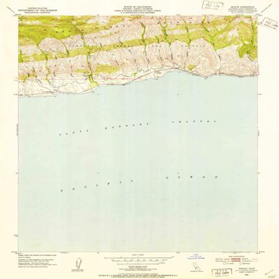 YellowMaps Sacate CA topo map, 1:24000 Scale, 7.5 X 7.5 Minute, Historical, 1953, Updated 1954, 26.9 x 22 in - Tyvek