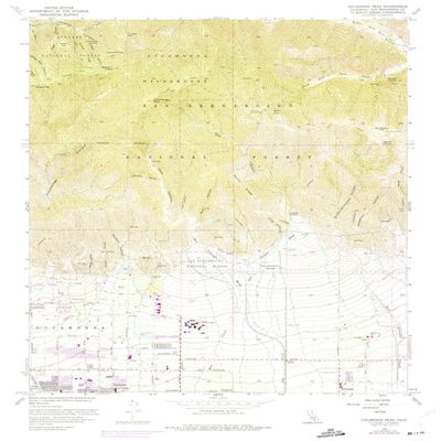 YellowMaps Cucamonga Peak CA topo map, 1:24000 Scale, 7.5 X 7.5 Minute, Historical, 1966, Updated 1975, 26.9 x 22.1 in - Polypropylene