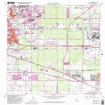 YellowMaps Guasti CA topo map, 1:24000 Scale, 7.5 X 7.5 Minute, Historical, 1966, Updated 1982, 26.9 x 21.5 in - Polypropylene